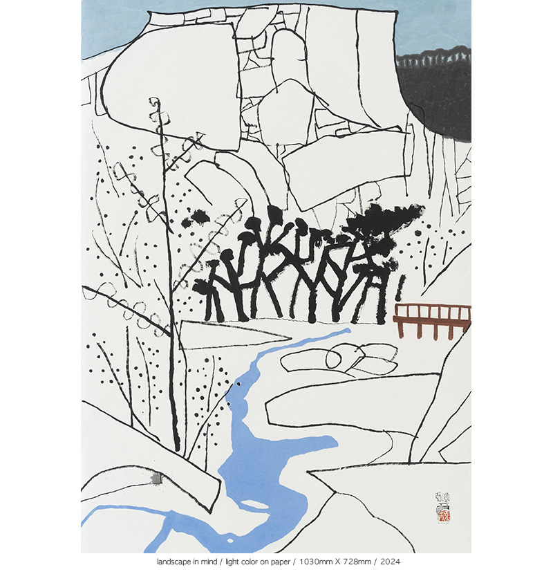 Jang Byeong Eun · Eastbrush · 张炳彥 · Landscape_in_mind · light_color_on_paper · 1030mm_x_728mm · 2024